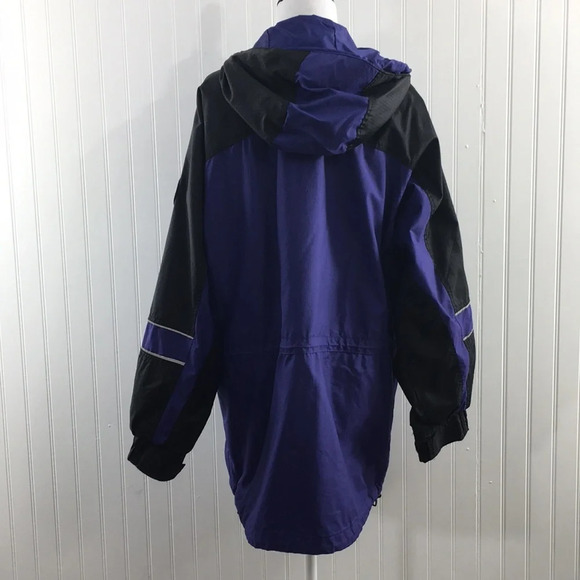 Columbia Premier Outdoor Purple Green Zip Up Snap Hooded Jacket Womens‎ Medium - Picture 3 of 14